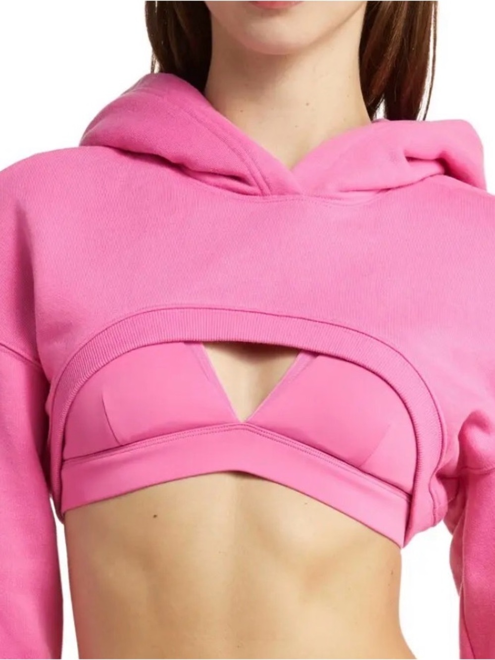 ALO YOGA Shrug It Off Crop Fleece Hoodie Sweatshirt